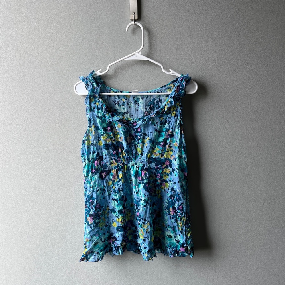 Old Navy Blue Floral Top
